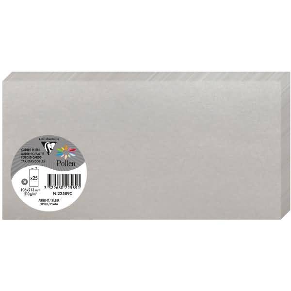 Doppelkarte Pollen DINlang 210g VE=25 Stück silber
