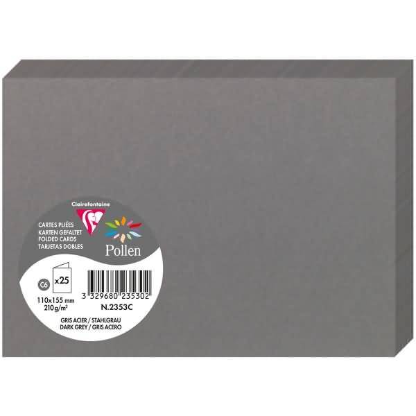 Doppelkarte Pollen C6 210g VE=25 Stück dunkelgrau