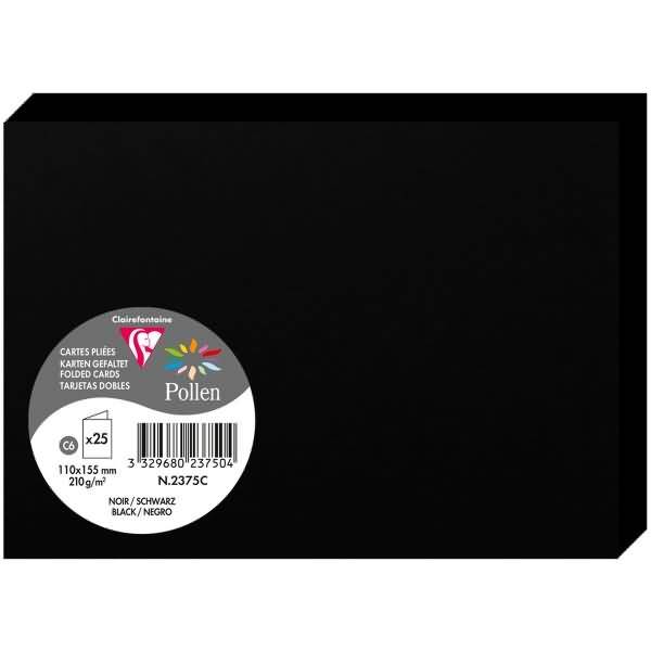 Doppelkarte Pollen C6 210g VE=25 Stück schwarz