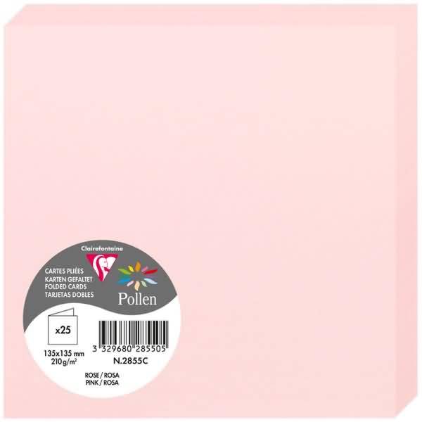 Doppelkarte Pollen 135x135mm 210g VE=25 Stück rosa