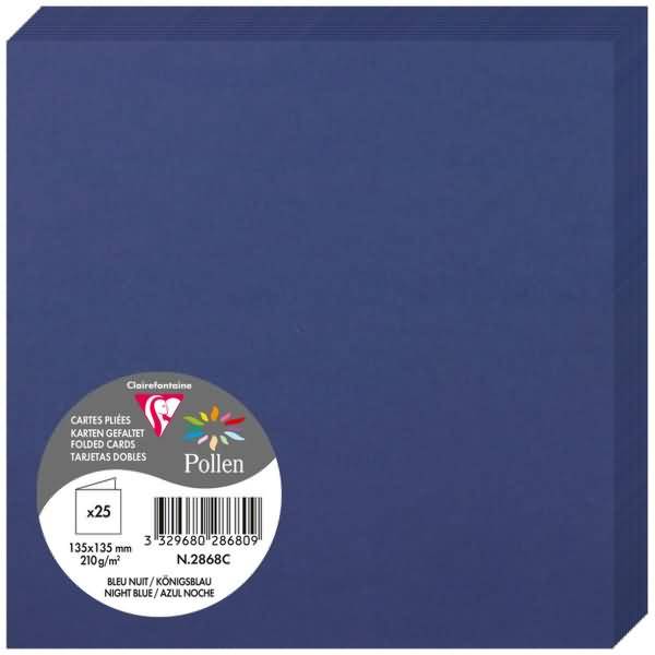 Doppelkarte Pollen 135x135mm 210g VE=25 Stück königsblau