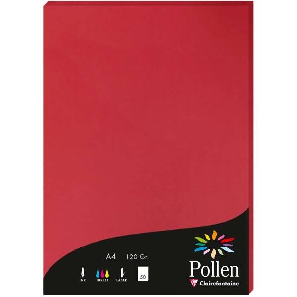 Papier Pollen A4 120g 50 Blatt kirschrot