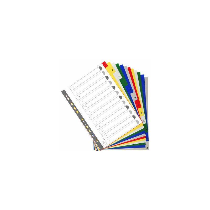EXACOMPTA Kunststoff-Register, Zahlen, DIN A4+, 12-teilig