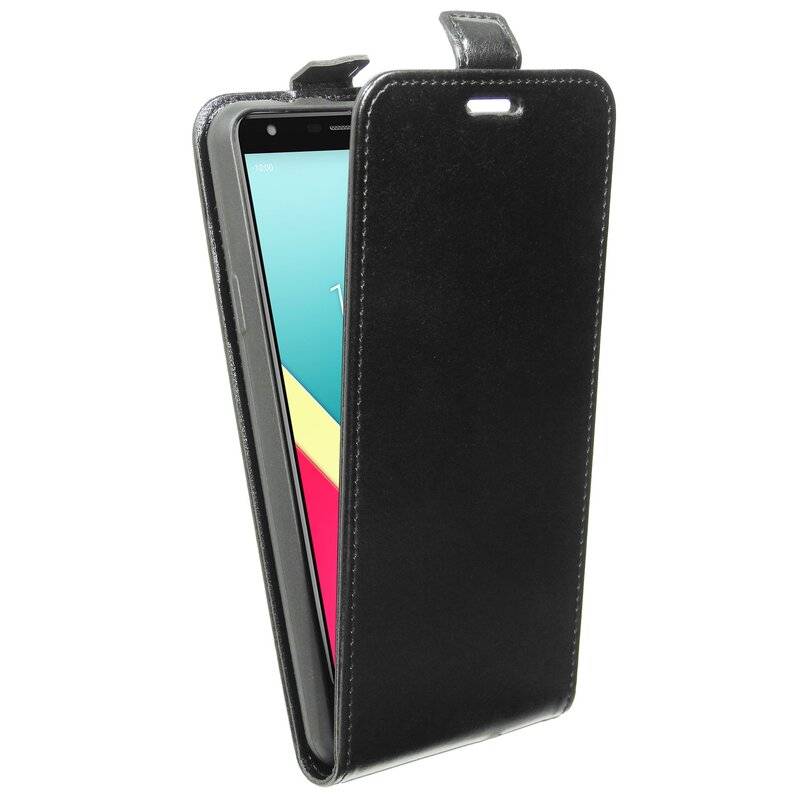 Flip Case kompatibel mit WIKO Y61 Handy Tasche vertikal aufklappbar Schutzhülle Klapp Hülle Schwarz