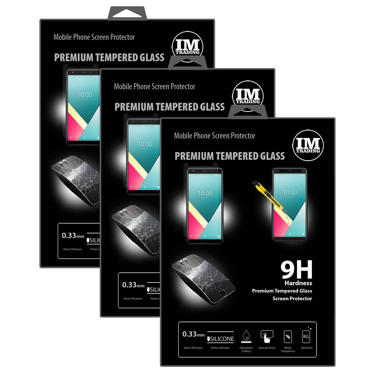 cofi1453 3X Schutz Schutz Glas 9H Tempered Glass Display Schutz Folie Display Glas Screen Protector kompatibel mit Wiko Y61