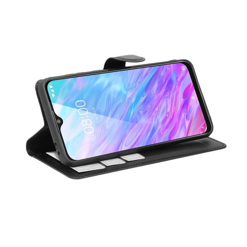 Buch Tasche "Fancy" kompatibel mit ZTE BLADE 10 SMART Handy Hülle Etui Brieftasche Schutzhülle mit Standfunktion, Kartenfach Schwarz