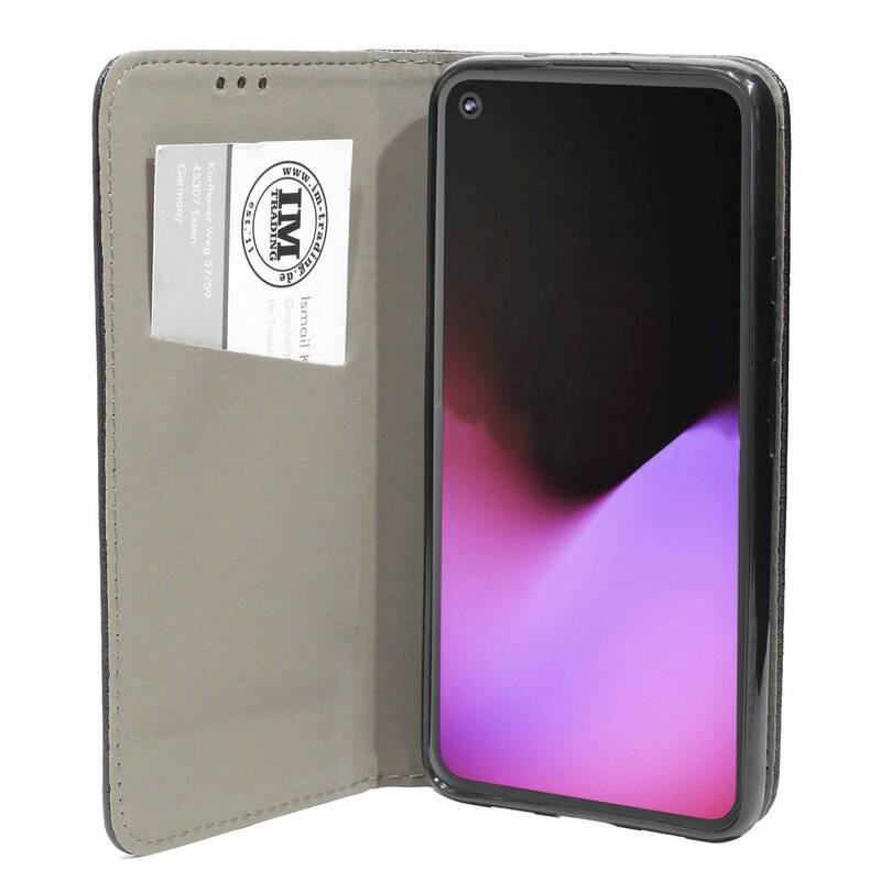 Buch Tasche "Fancy" kompatibel mit GOOGLE PIXEL 5 Handy Hülle Etui Brieftasche Schutzhülle mit Standfunktion, Kartenfach Schwarz