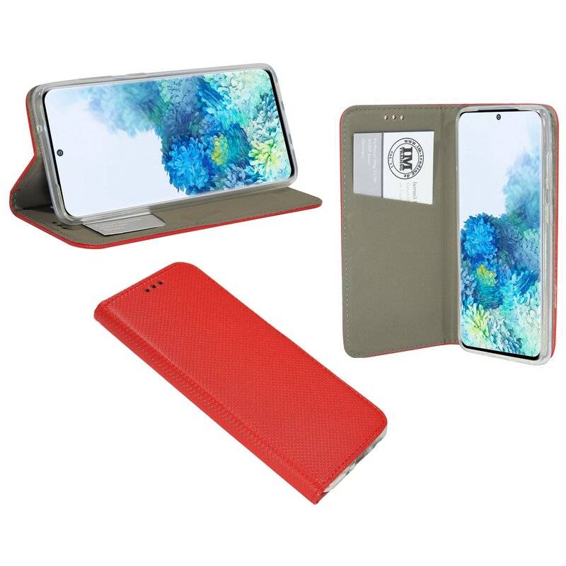 Buch Tasche Smart für SAMSUNG GALAXY S20 FE G780F Handy Hülle Etui Brieftasche Schutzhülle mit Standfunktion, Kartenfach Rot