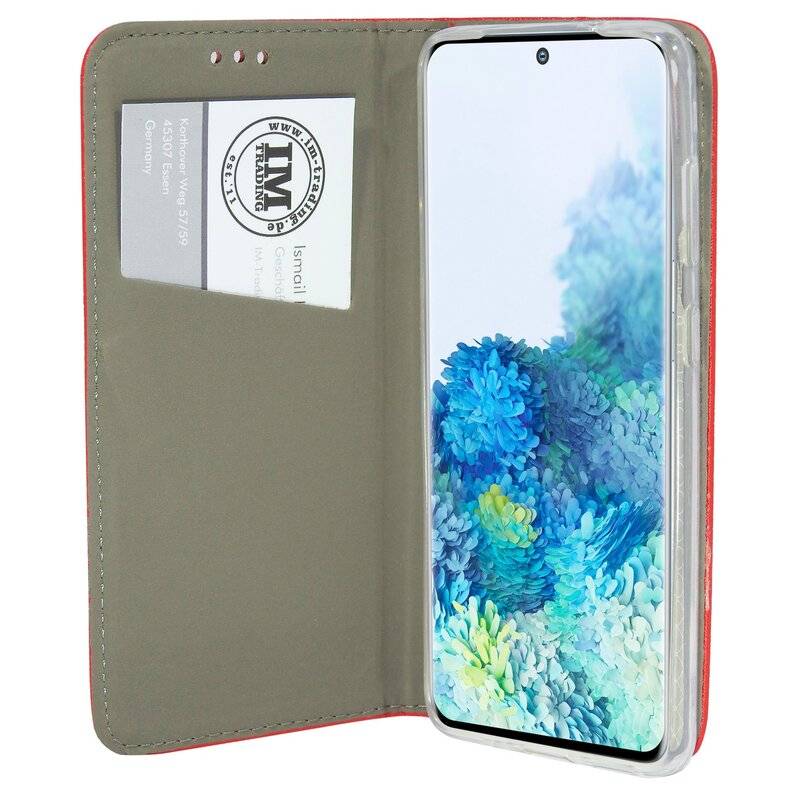Buch Tasche Smart für SAMSUNG GALAXY S20 FE G780F Handy Hülle Etui Brieftasche Schutzhülle mit Standfunktion, Kartenfach Rot
