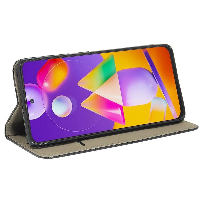 Buch Tasche Smart für SAMSUNG GALAXY M31S M317F Handy Hülle Etui Brieftasche Schutzhülle mit Standfunktion, Kartenfach Schwarz