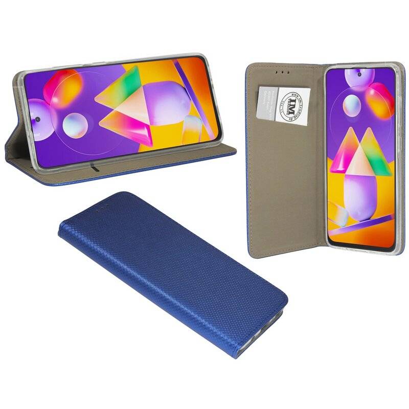 Buch Tasche Smart für SAMSUNG GALAXY M31S M317F Handy Hülle Etui Brieftasche Schutzhülle mit Standfunktion, Kartenfach Blau