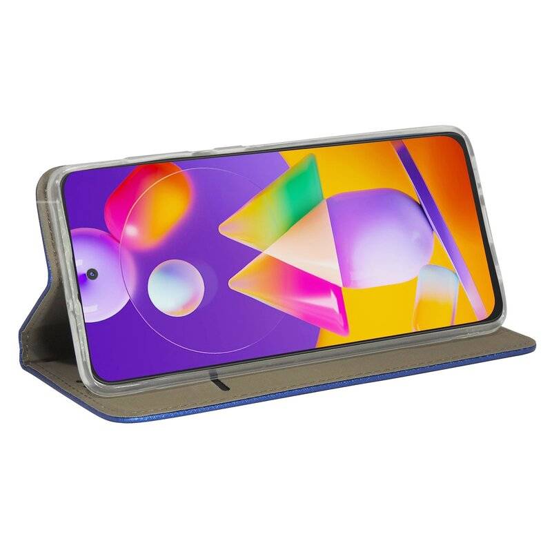 Buch Tasche Smart für SAMSUNG GALAXY M31S M317F Handy Hülle Etui Brieftasche Schutzhülle mit Standfunktion, Kartenfach Blau