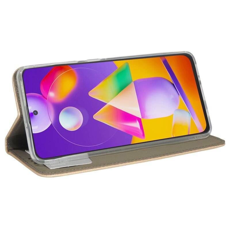 Buch Tasche Smart für SAMSUNG GALAXY M31S M317F Handy Hülle Etui Brieftasche Schutzhülle mit Standfunktion, Kartenfach Gold