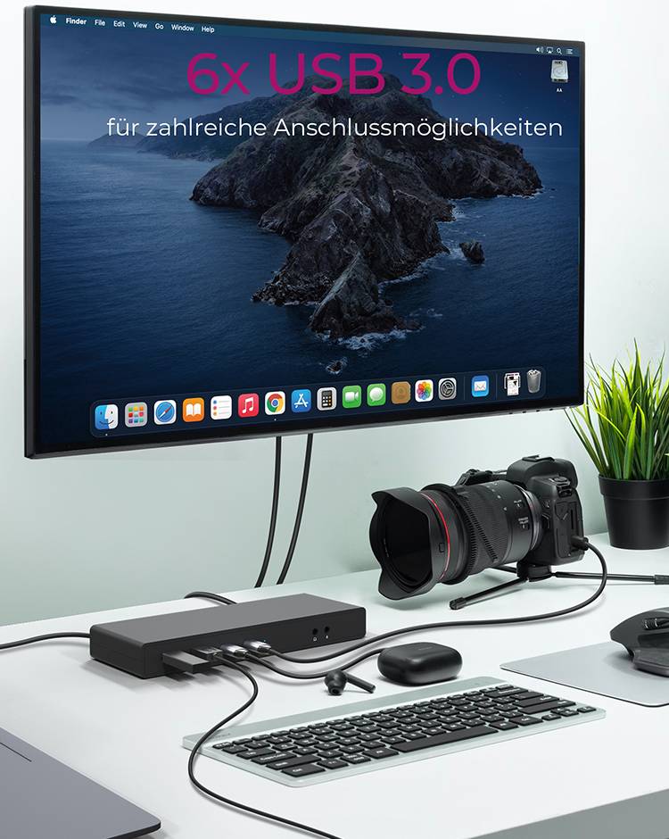 IB-DK2245AC, DisplayLink™, 2x DisplayPort™ oder 2x HDMI® Schnittstelle bis zu 4096x2160@60 Hz