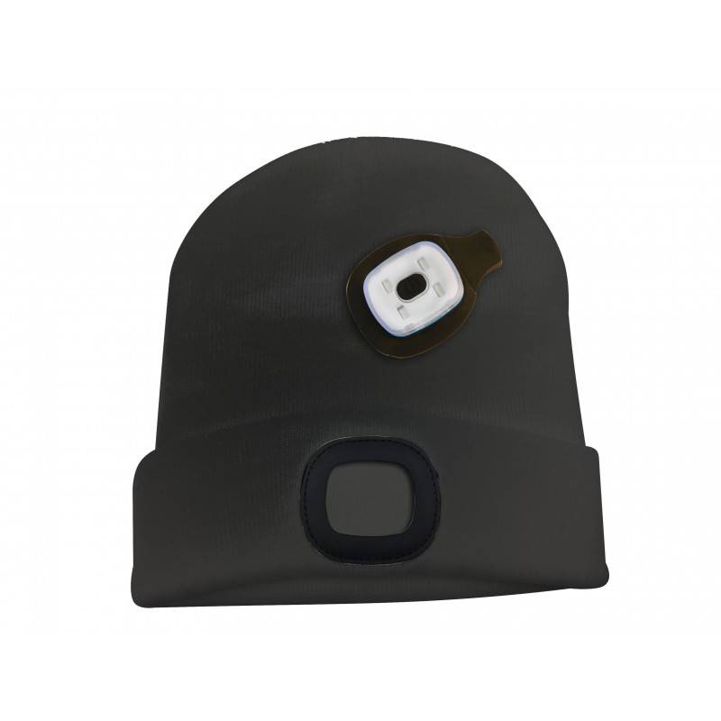 Mütze mit LED-Frontleuchte, Strickmütze mit LED-Licht ideal zum Joggen, Campen, Arbeiten, Spazieren etc., wiederaufladba