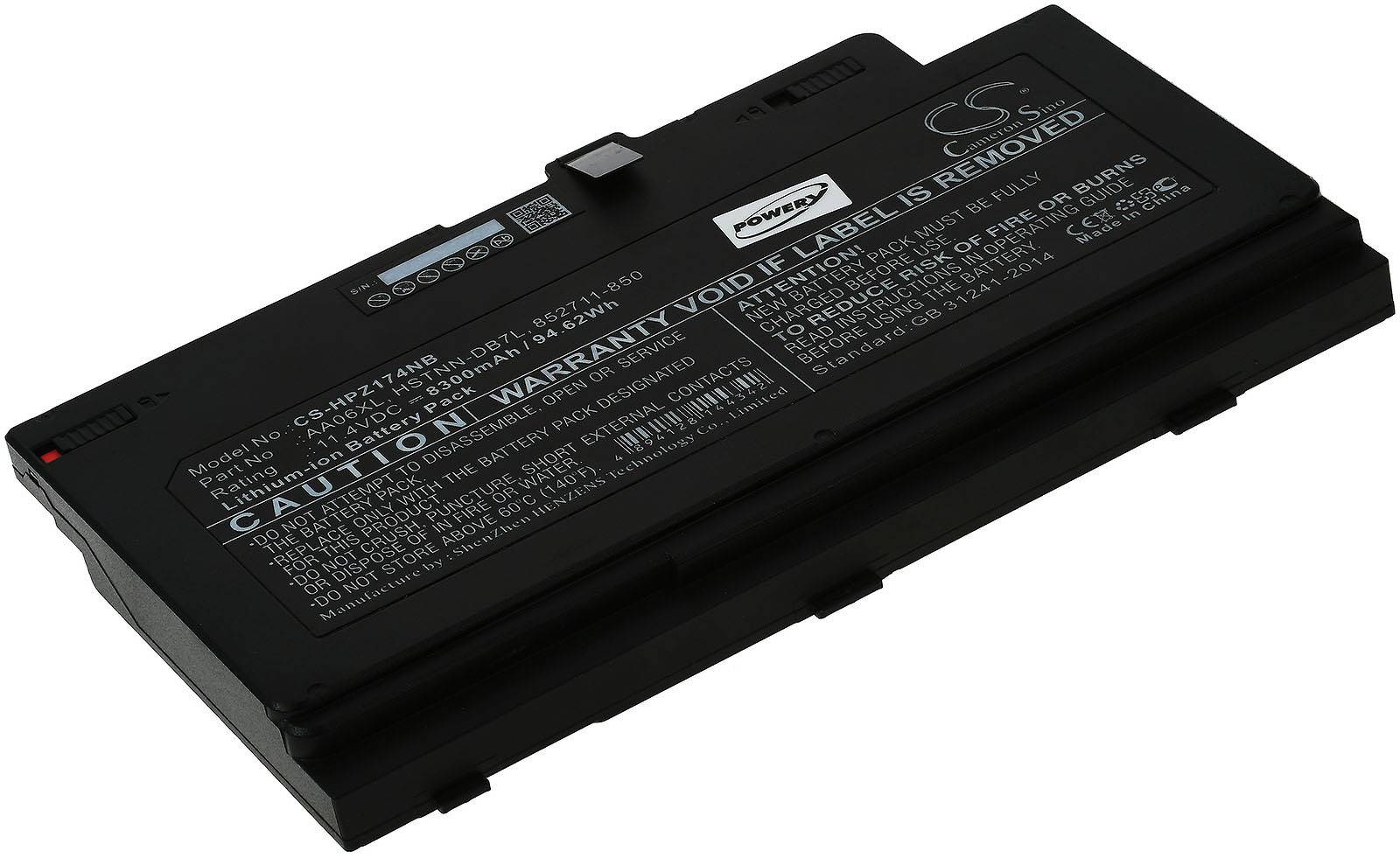 Powery Akku für Laptop HP ZBook 17 G4 Mobile Workstation / Typ AA06XL, 11,4V, Li-Ion