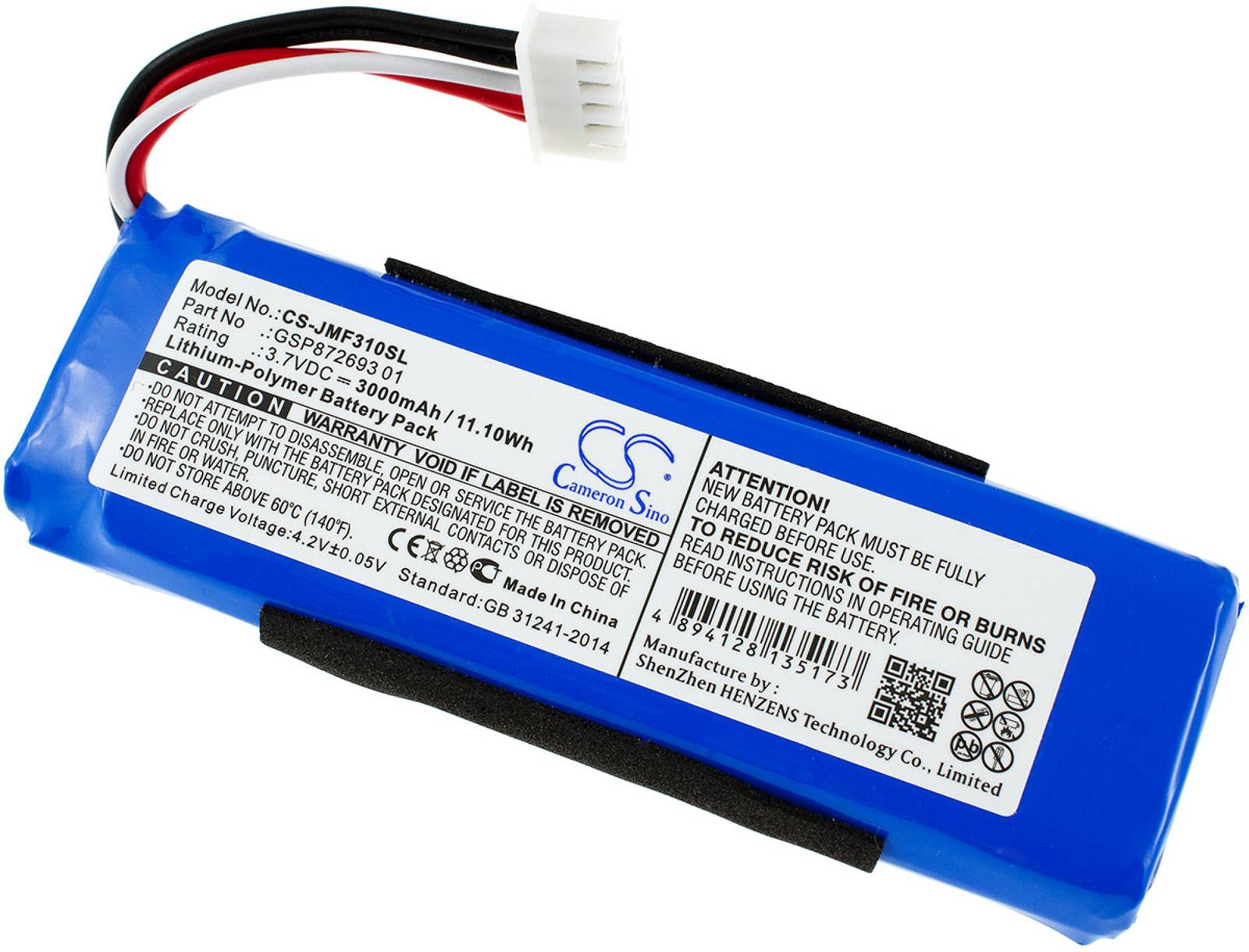 Powery Akku für Lautsprecher JBL Flip 4, 3,7V, Li-Polymer