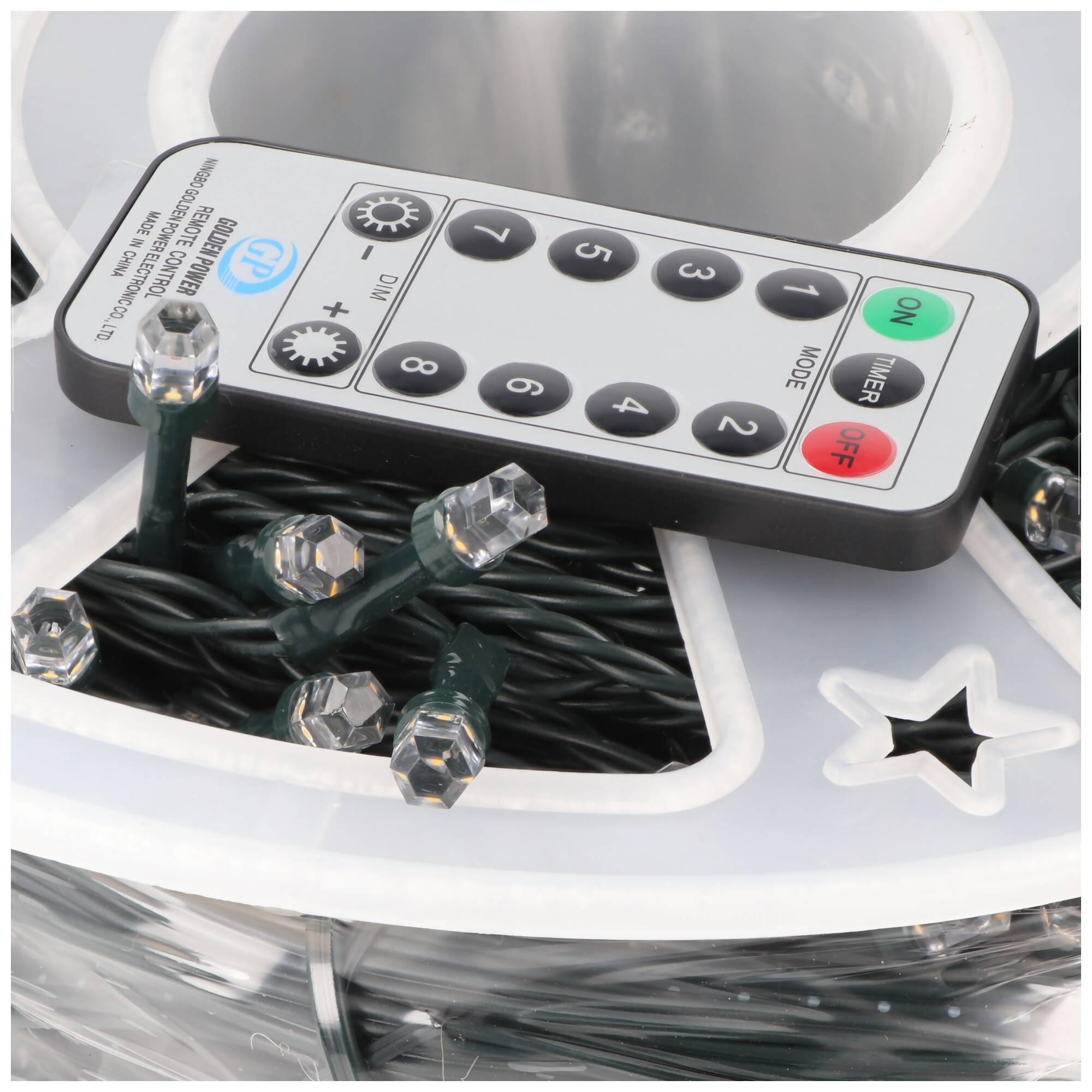 LED-Lichterkette 500er LED bernsteinfarben, LED-Microlichterkette, für Innen- und Außenbereich geeignet, inklusive IR-Fe