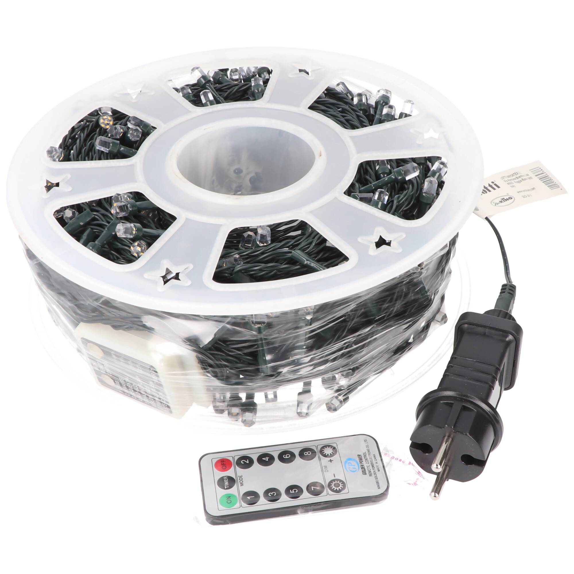 LED-Lichterkette 500er LED bernsteinfarben, LED-Microlichterkette, für Innen- und Außenbereich geeignet, inklusive IR-Fe