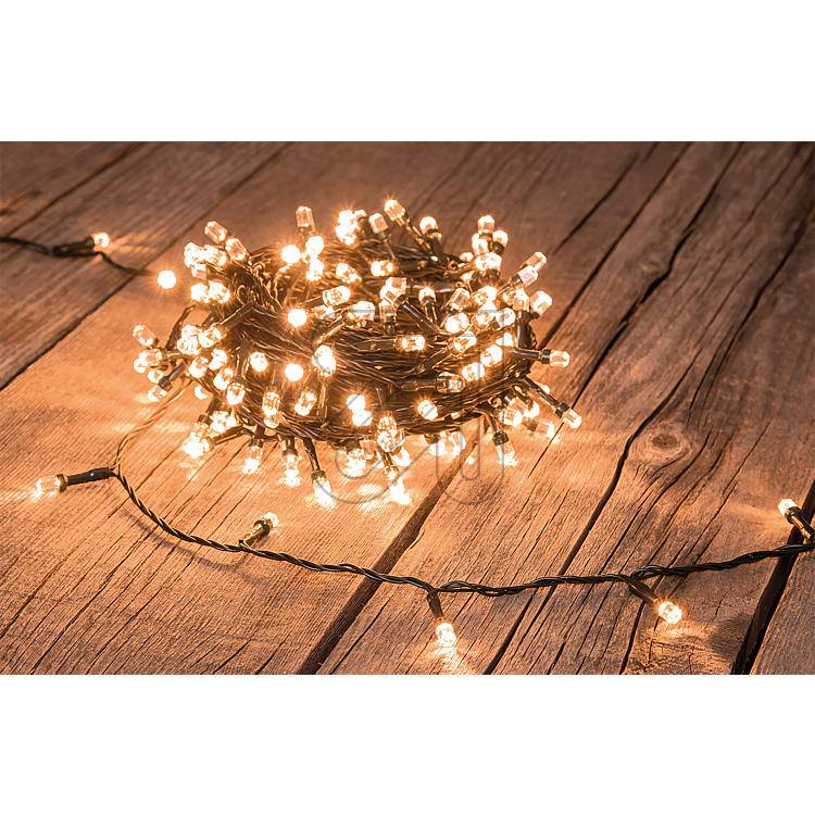 LED-Lichterkette 500er LED bernsteinfarben, LED-Microlichterkette, für Innen- und Außenbereich geeignet, inklusive IR-Fe
