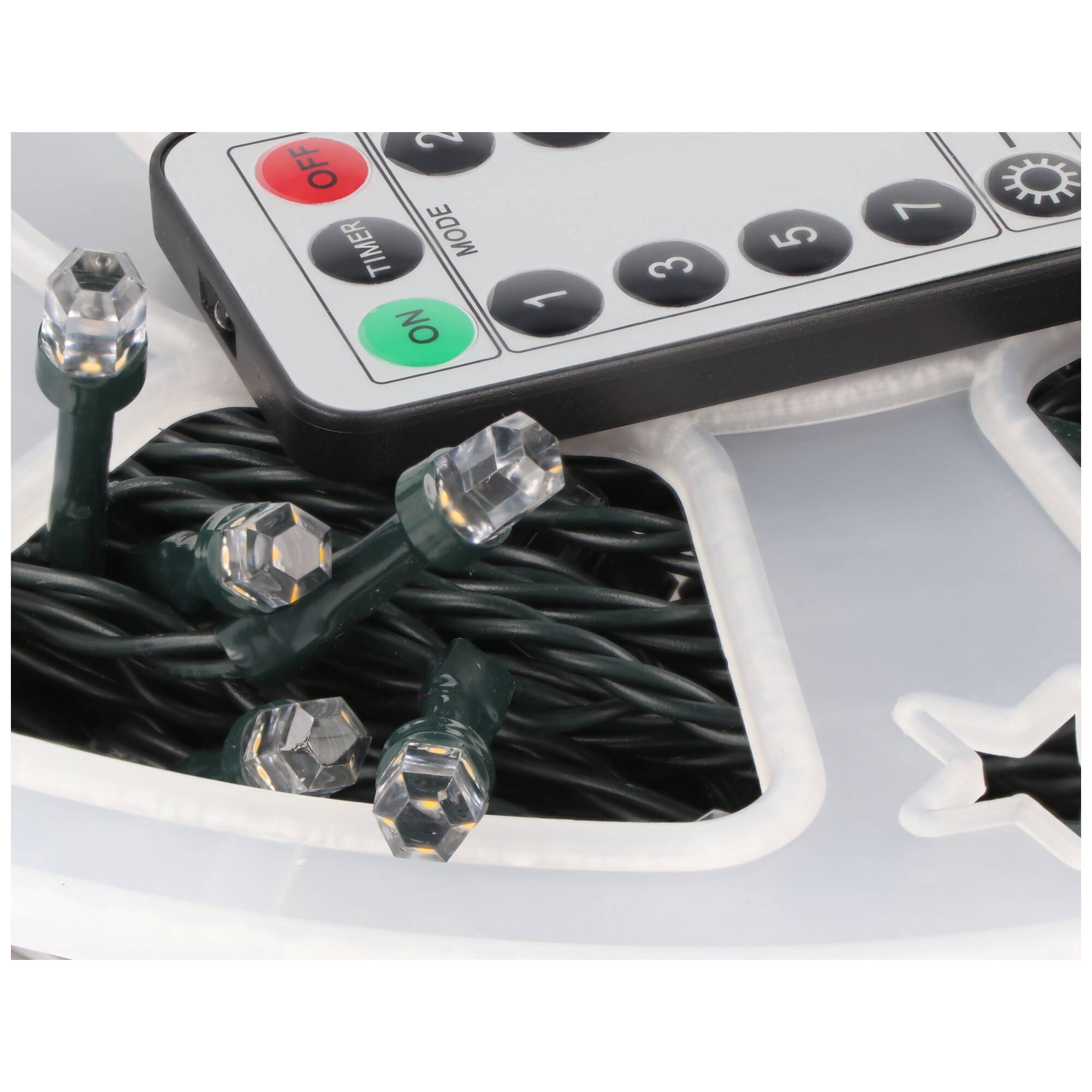 LED-Lichterkette 500er LED bernsteinfarben, LED-Microlichterkette, für Innen- und Außenbereich geeignet, inklusive IR-Fe