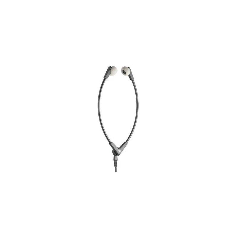 Stethoskop mit kompaktem, schwarzem Design und zwei weißen Ohrhörern, verwendet zum Abhören von Herz- und Lungengeräuschen.