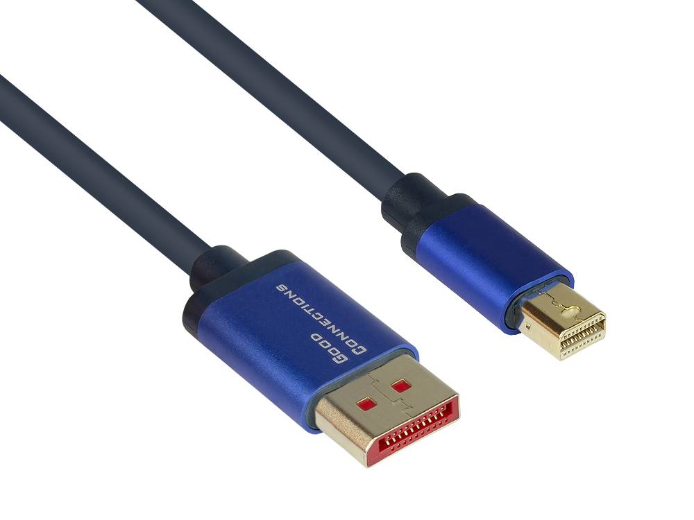 Good Connections® DisplayPort 1.4 an Mini Displayport 1.4 SmartFLEX Kabel, 8K UHD-2 / 4K UHD, Aluminiumgehäuse, CU, du