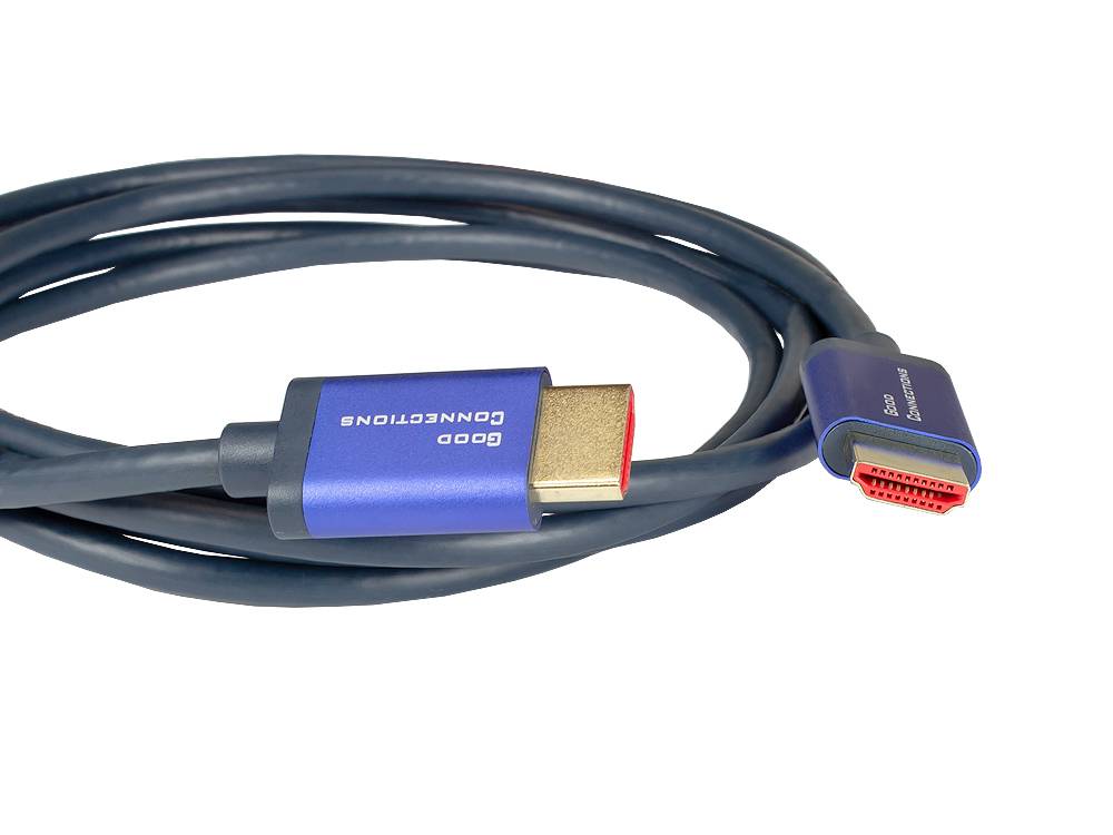 Good Connections® Ultra-High-Speed HDMI® 2.1 SmartFLEX Kabel, 8K UHD-2 / 4K UHD, Aluminiumgehäuse, CU, dunkelblau, 0,5