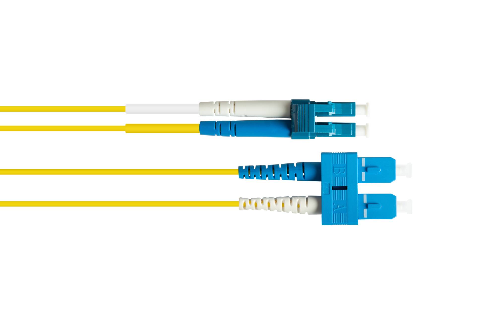 Kabelmeister® Patchkabel LWL Duplex OS2 (Singlemode, 9/125) LC/SC, 1m
