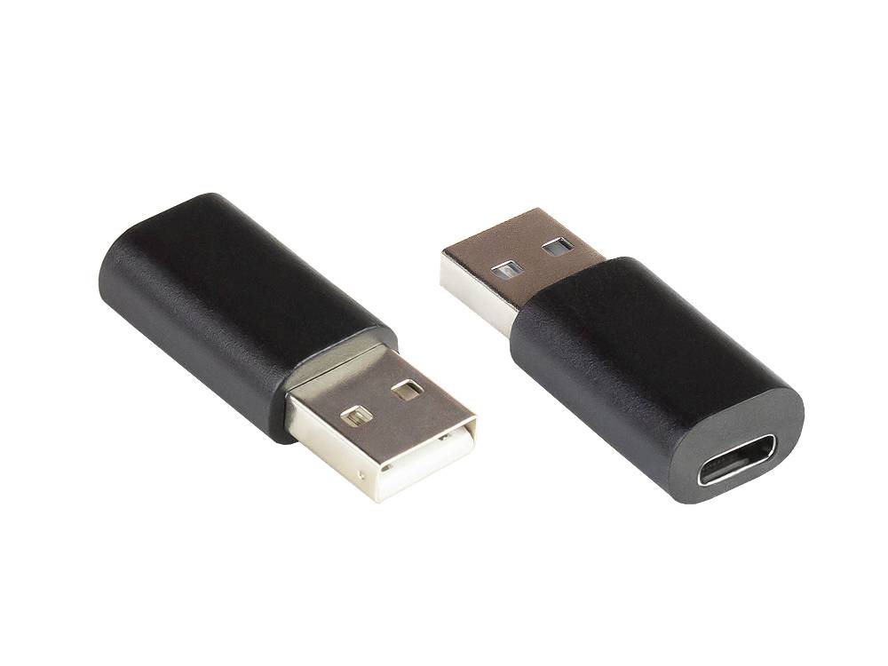 Good Connections USB-AD200 - USB A - USB C - Schwarz - Adapter USB 2.0 Stecker A
