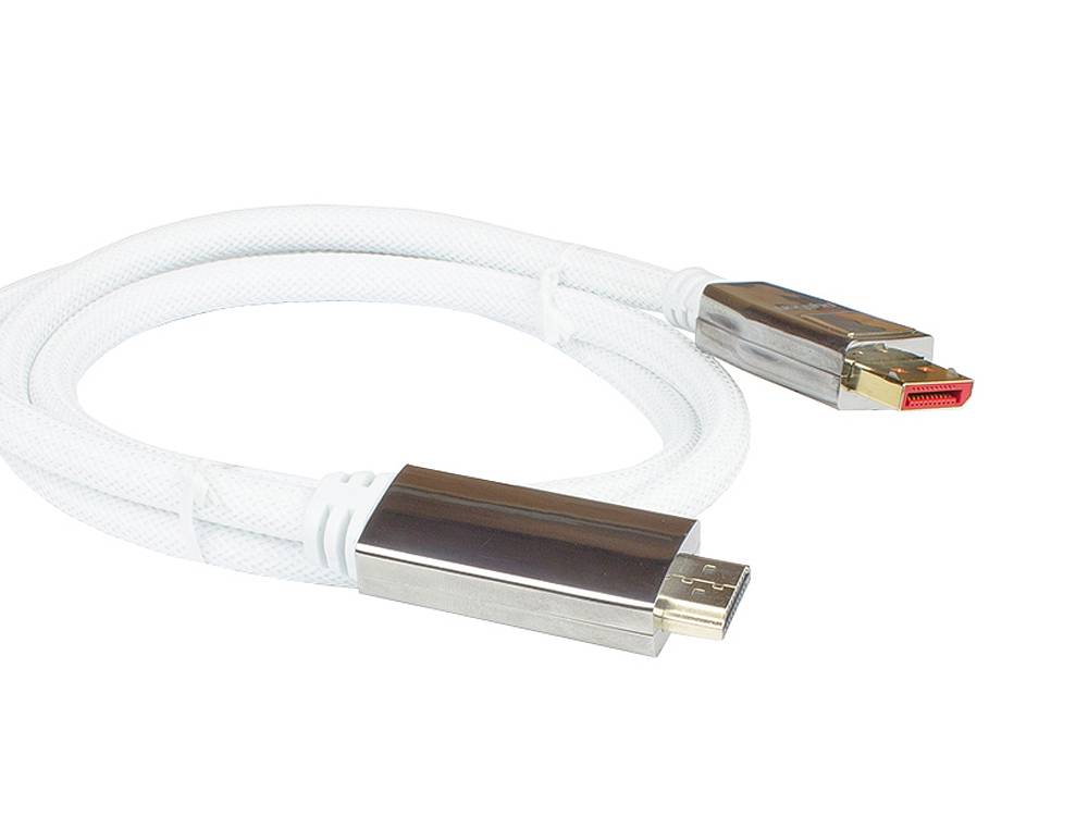 Python® Series Anschlusskabel DisplayPort 1.4 an HDMI 2.0, 4K / UHD @60Hz, Vollmetallstecker, vergoldete Kontakte,