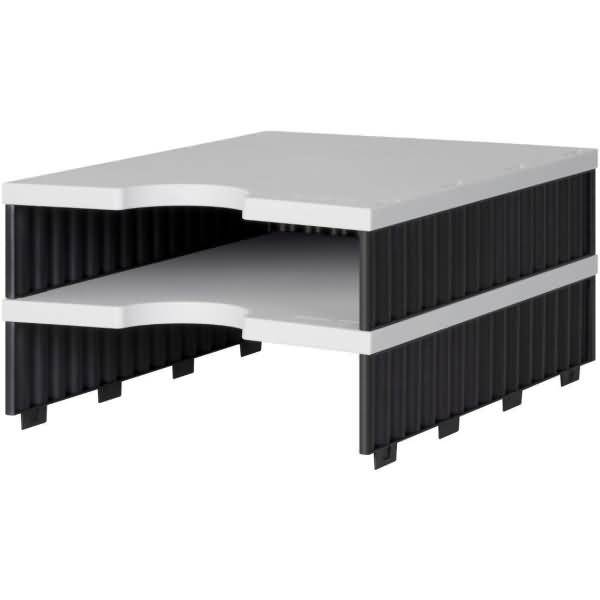 Papier- und Dokumentenablage styrodoc uno Aufbaueinheit 2 Fächer schwarz/grau