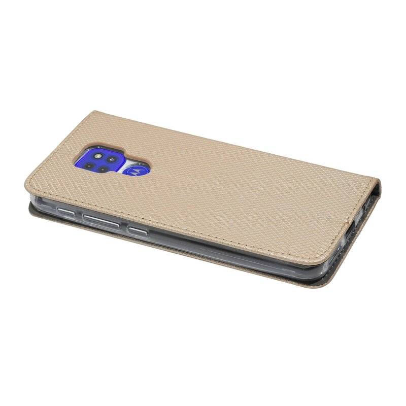 Elegante Buch-Tasche Hülle Smart Magnet für MOTOROLA MOTO G9 PLAY Leder Optik Wallet Book-Style Cover Schale Gold