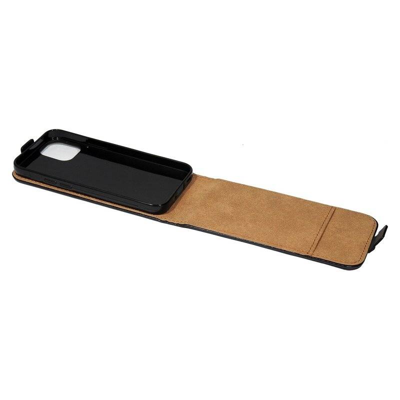 Flip Case für iPhone 12 Mini Handy Tasche vertikal aufklappbar Schutzhülle Klapp Hülle Schwarz