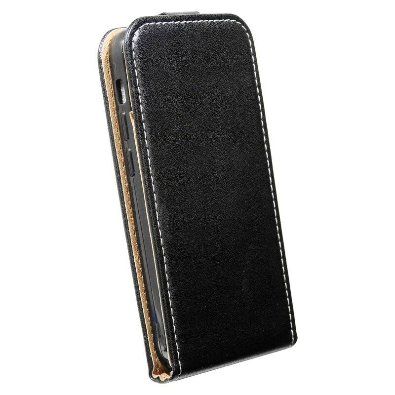 Flip Case für iPhone 12 Mini Handy Tasche vertikal aufklappbar Schutzhülle Klapp Hülle Schwarz