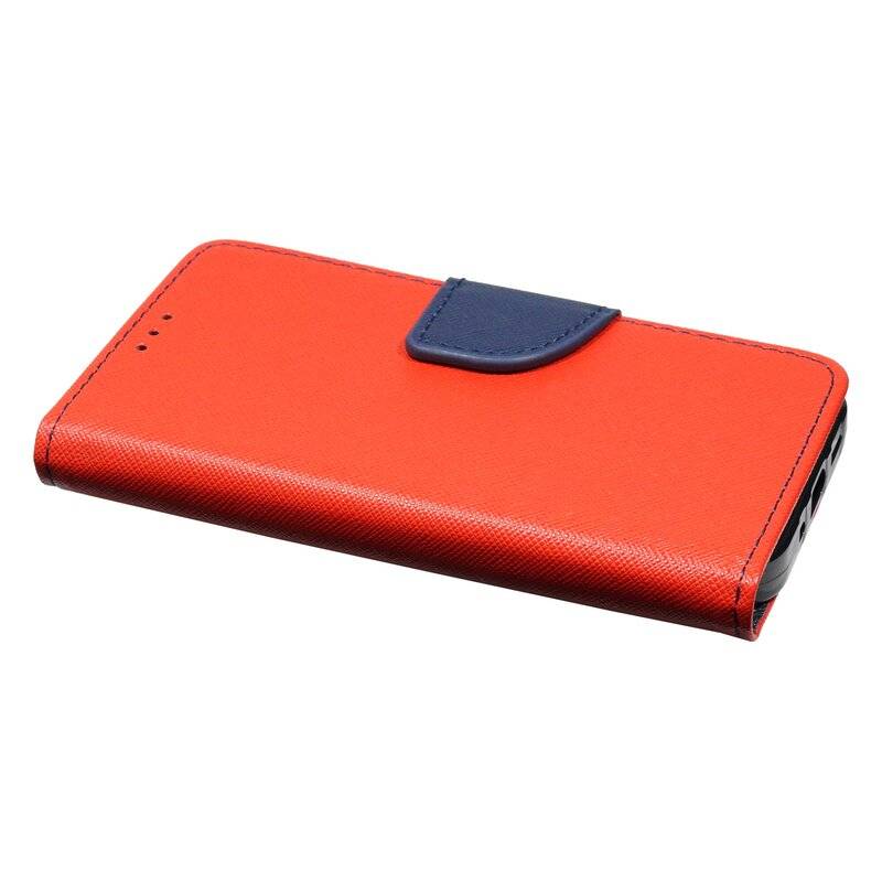 Buch Tasche "Fancy" für iPhone 12 Mini Handy Hülle Etui Brieftasche Schutzhülle mit Standfunktion, Kartenfach Rot-Blau
