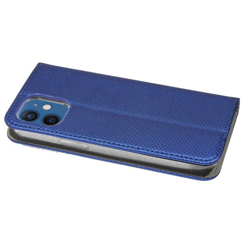 Buch Tasche "Smart" für iPhone 12 Mini Handy Hülle Etui Brieftasche Schutzhülle mit Standfunktion, Kartenfach Blau