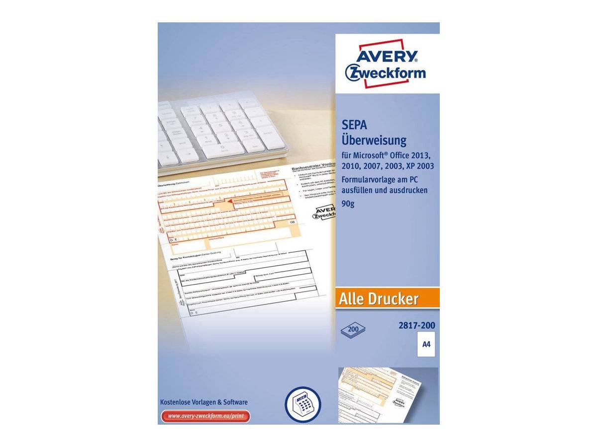 Avery Zweckform Papier - entfernbarer Klebstoff - mikro-perforiert - weiß - A4 (