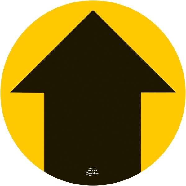 Aufkleber Set Kundenleitsystem 200mm gelb/schwarz VE=12 Stück