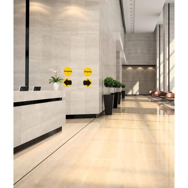 Aufkleber Set Kundenleitsystem 200mm gelb/schwarz VE=12 Stück