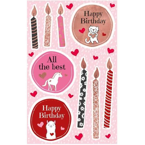 Creative Papier-Sticker Happy Birthday 19 Stück bunt 1 Bogen