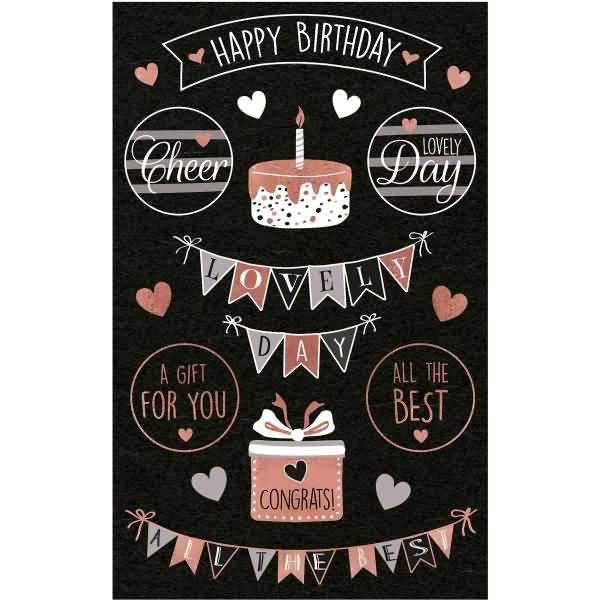 Creative Papier-Sticker Happy Birthday 18 Stück bunt 1 Bogen