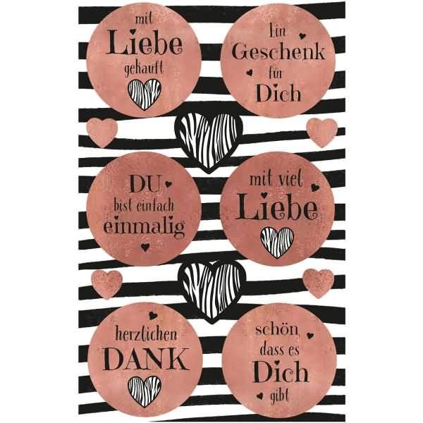 Creative Papier-Sticker Gute Wünsche 12 Stück bunt 1 Bogen