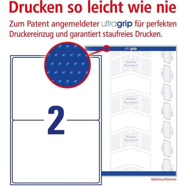 Versandetiketten ultragrip 199,6x143,5mm weiß VE=20 Etiketten