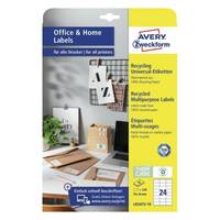 AVERY ZWECKFORM - Avery LR3475-10, Weiß, Rechteck, Dauerhaft, 70 x 36 mm, A4, Papier