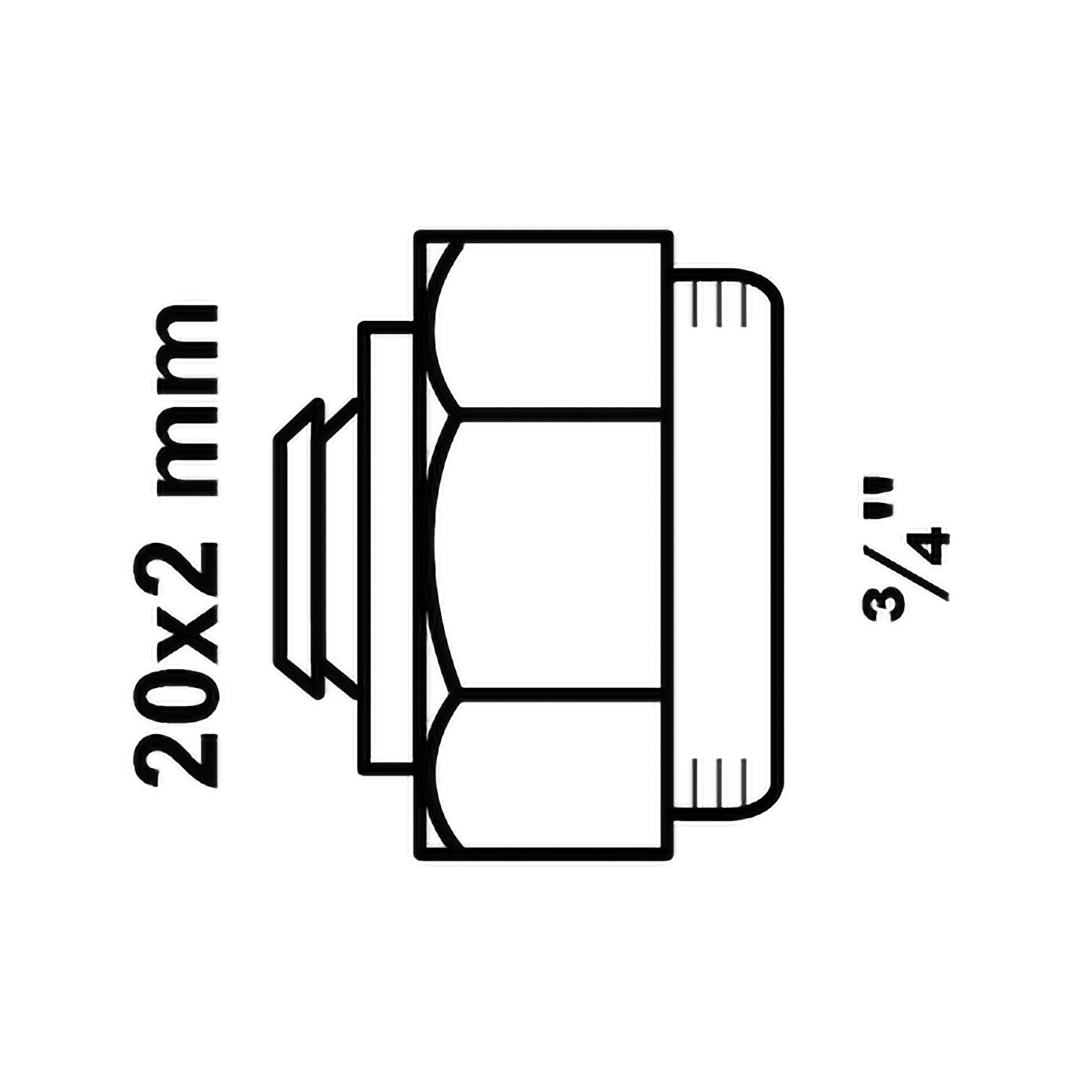 MS Verschraubung, blank, 20 mm x 3/4"IG, Klemmfitting für MSVR