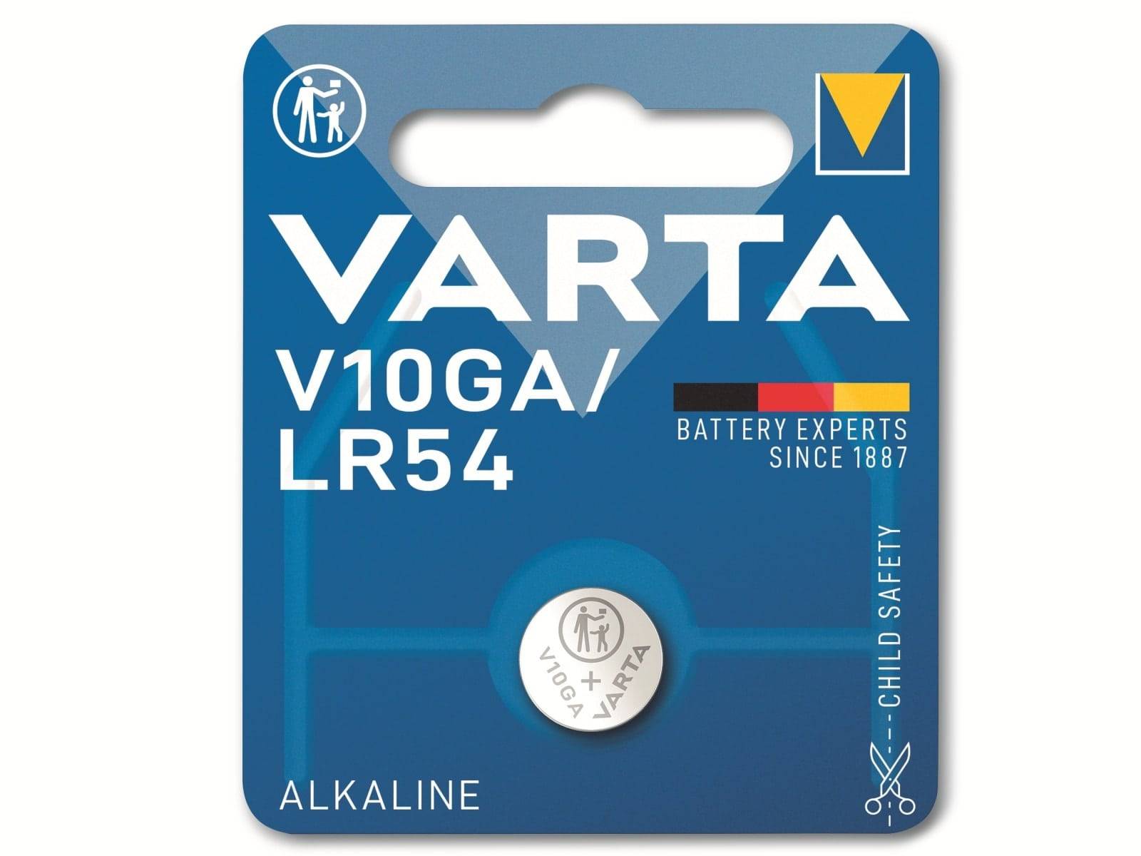 Varta Knopfzelle LR54 1.5V 70 mAh Alkali-Mangan ALKALINE Spec. V10GA/LR54 Bli2