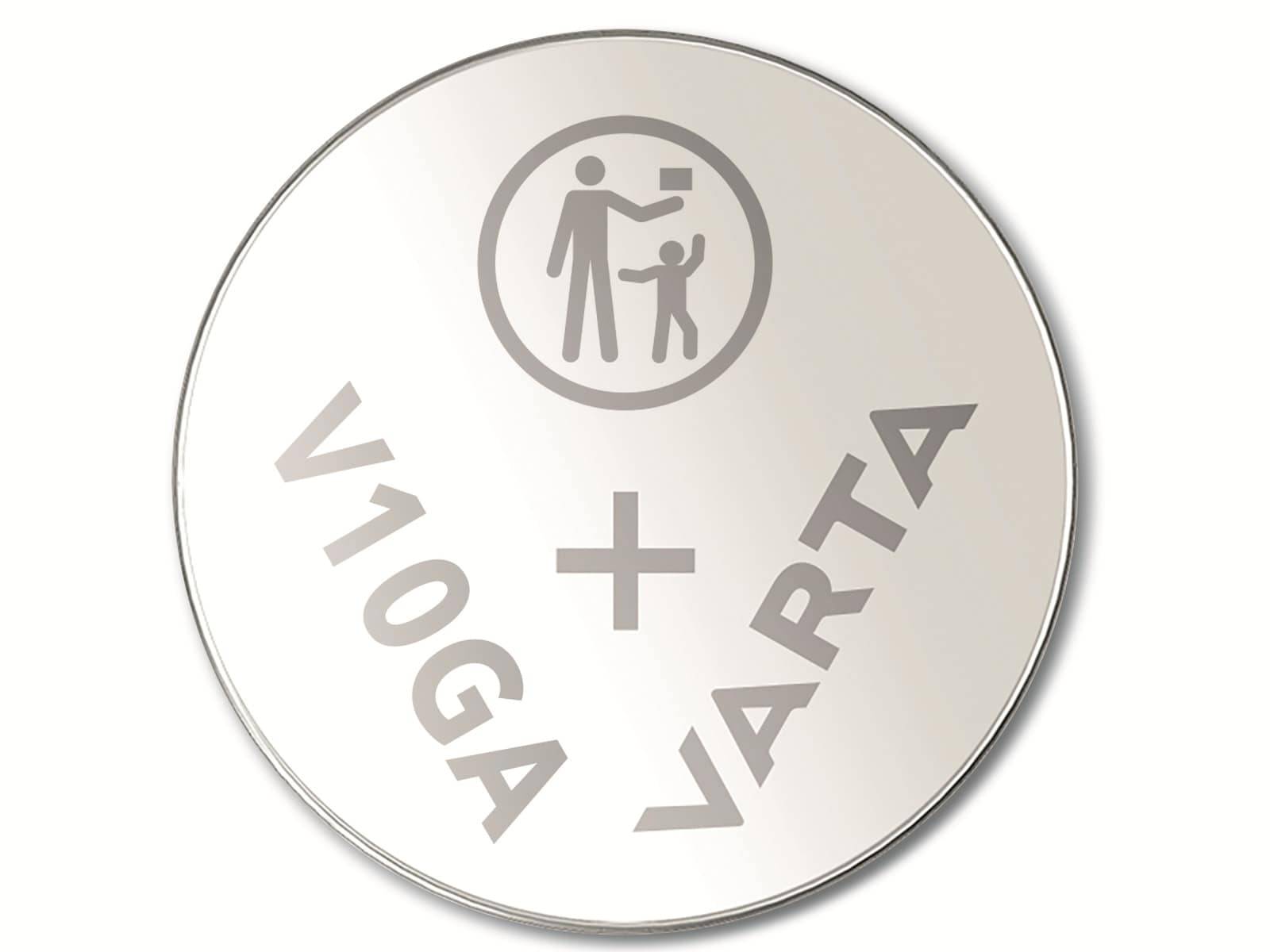 VARTA Knopfzelle Alkaline, LR54, 1.5V V10GA, 1.5V, 1 Stück