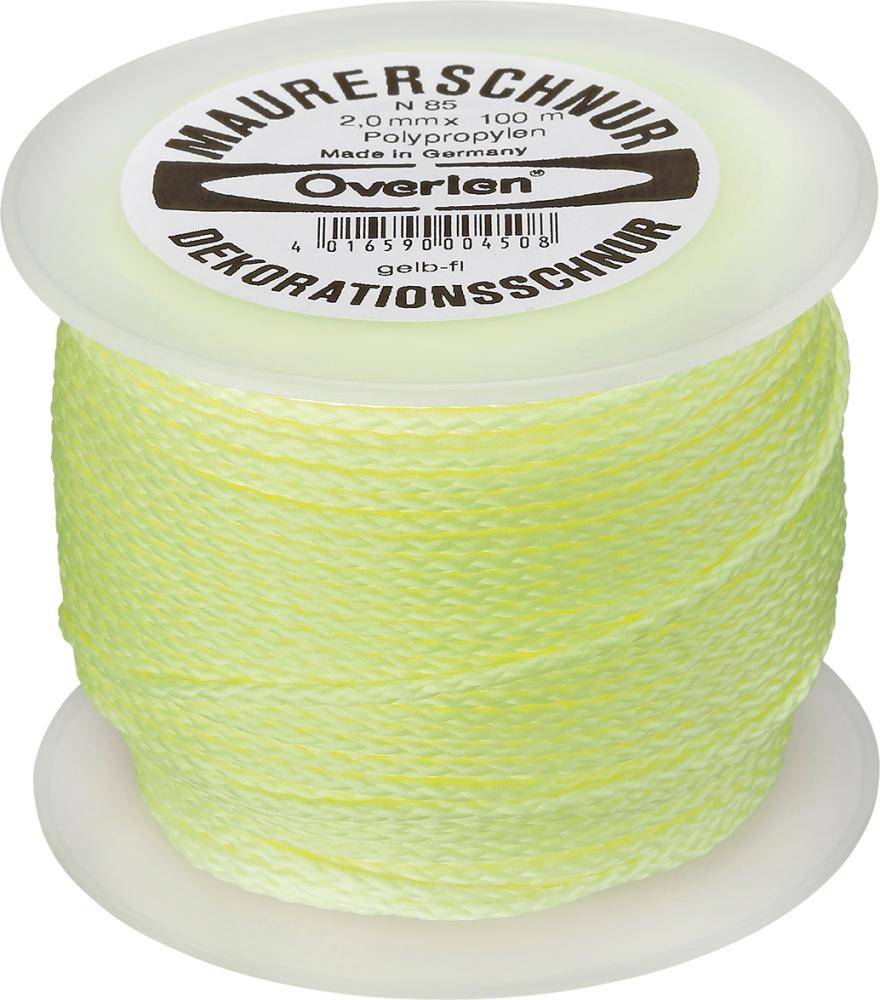 Maurerschnur PP fluoresz.2,0mm 100m gelb Overmann