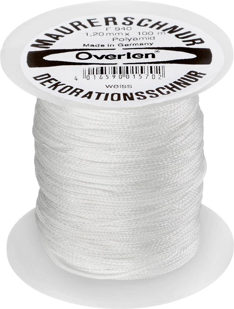 Kordel Polyamid 1,2mm 100m weiß Overmann